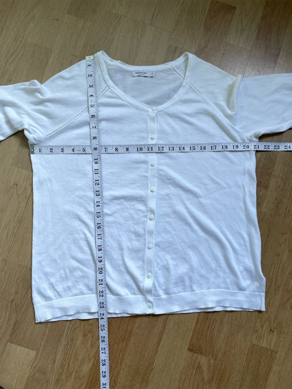 Reitmans Essentials White 100% Cotton Cardigan Women’s L Lightweight Button Fron - Picture 9 of 10